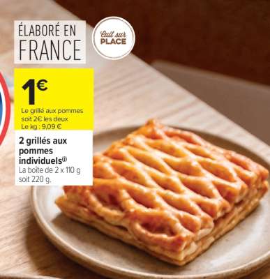 2 grillés aux pommes individuels