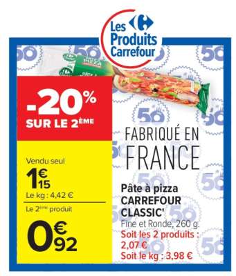 Pâte à Pizza Carrefour Classic
