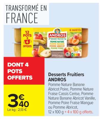 Desserts fruitiers ANDROS