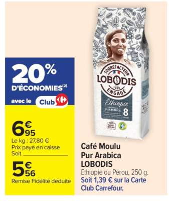 Café moulu pur arabica LOBODIS