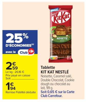 Tablette KIT KAT NESTLÉ