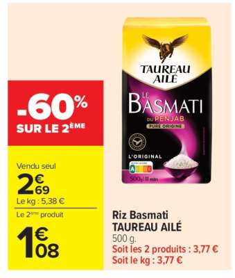 Riz Basmati Taureau Ailé