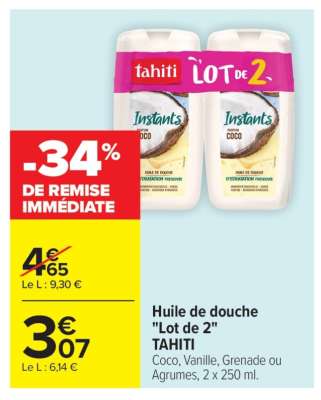 Huile de douche "Lot de 2" TAHITI