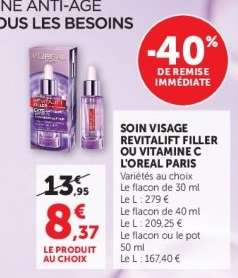 Soin Visage Revitalift Filler ou Vitamine C L'Oréal Paris