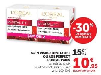 Soin Visage Revitalift ou Age Perfect L'Oreal Paris