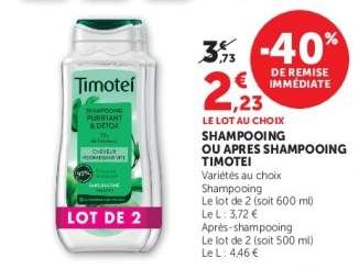Shampooing ou Après Shampooing Timotei