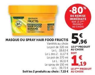 MASQUE OU SPRAY HAIR FOOD FRUCTIS