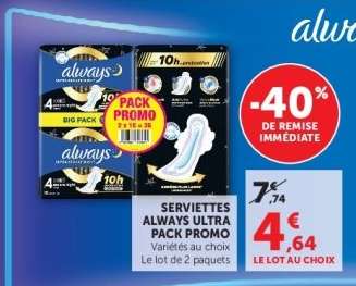 Serviettes Always Ultra Pack Promo