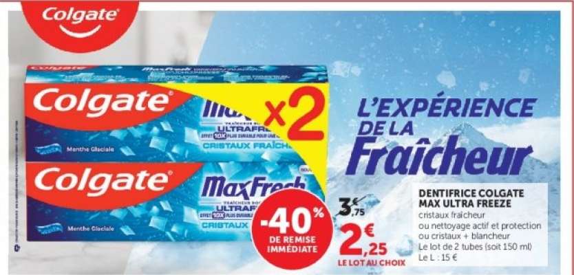 DENTIFRICE COLGATE MAX ULTRA FREEZE