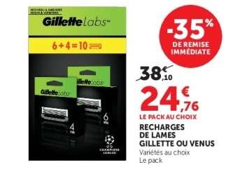 Recharges de lames Gillette ou Venus