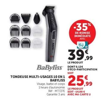 TONDEUSE MULTI-USAGES 10 EN 1 “BABYLISS”