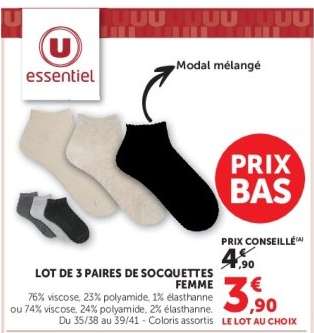 Lot de 3 paires de socquettes femme