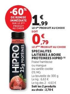 SPECIALITES LAITIERES A BOIRE PROTEINEES HIPRO