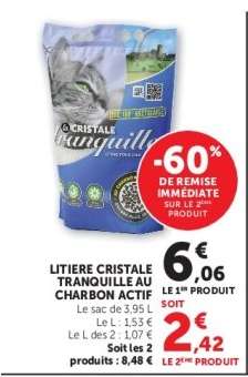Litiere Cristale Tranquille au Charbon Actif