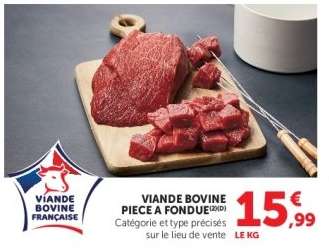 Viande bovine : pièce à fondue