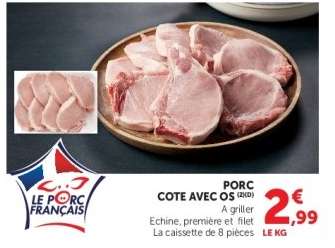 Porc : Cote avec os