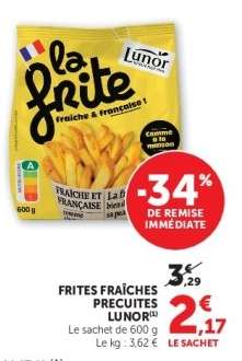 Frites fraîches précuites LUNOR