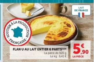 FLAN U AU LAIT ENTIER 6 PARTS