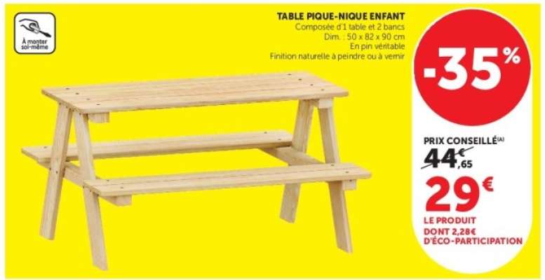 Table Pique Nique enfant