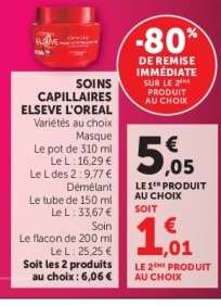 SOINS CAPILLAIRES ELSEVE L'OREAL