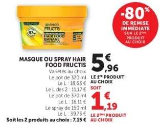 MASQUE OU SPRAY HAIR FOOD FRUCTIS