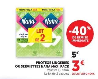 PROTEGE LINGERIES OU SERVIETTES NANA MAXI PACK