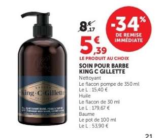 Soin pour barbe King C Gillette