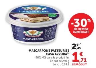 Mascarpone Pasteurise Casa Azzura