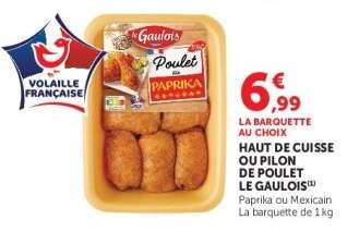 Haut de cuisse ou pilon de poulet Le Gaulois