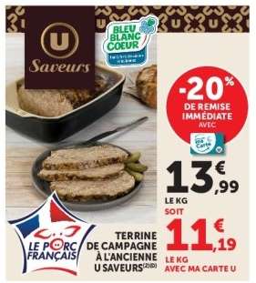 TERRINE DE CAMPAGNE À L'ANCIENNE U SAVEURS