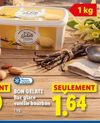 BON GELATI Bac glace vanille bourbon