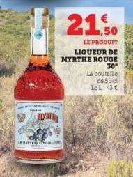 LIQUEUR DE MYRTHE ROUGE 30°