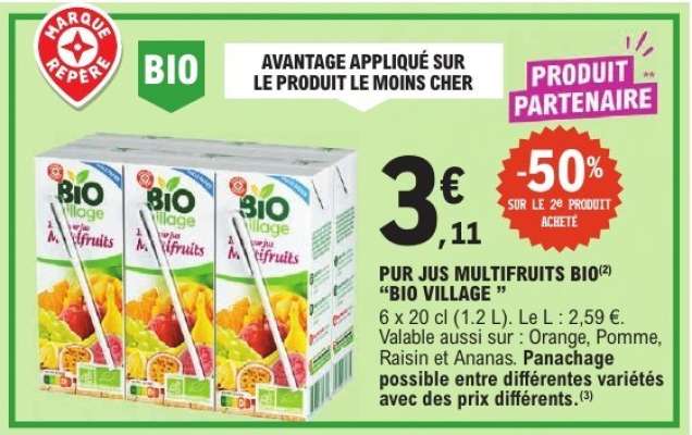 PUR JUS MULTIFRUITS BIO "BIO VILLAGE"