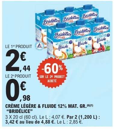 CRÈME LÉGÈRE FLUIDE 12% MAT. GR. 'BRIDÉLICE'