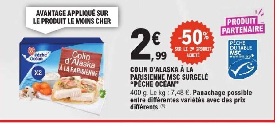 Colin d'Alaska à la Parisienne MSC Surgelé 'Pêche Océan'