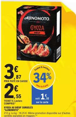 GYOZA AU BOEUF SURGELÉS "AJINOMOTO"
