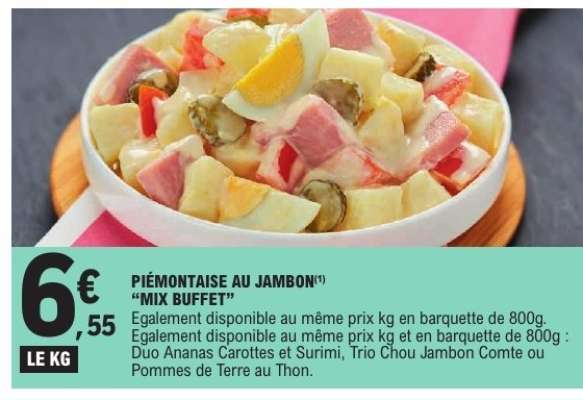 PIÉMONTAISE AU JAMBON "MIX BUFFET"