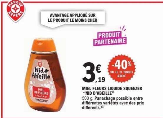 MIEL FLEURS LIQUIDE SQUEEZER "NID D'ABEILLE"
