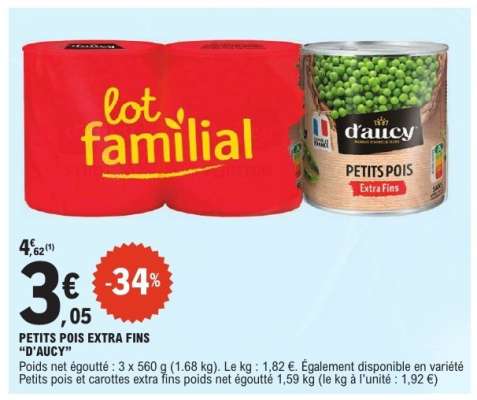 Petits Pois Extra Fins D'aucy
