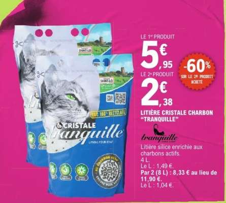 LITIERE CRISTALE CHARBON 'TRANQUILLE'