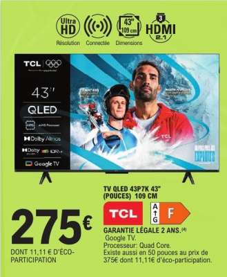 TV QLED 43P7K 43" (POUCES) 109 CM