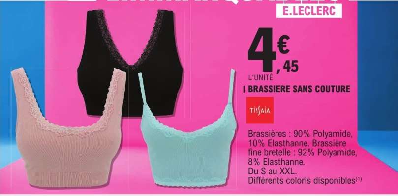 Brassiere sans couture