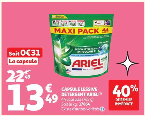 CAPSULE LESSIVE DÉTERGENT ARIEL