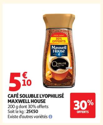 CAFÉ SOLUBLE LYOPHILISÉ MAXWELL HOUSE