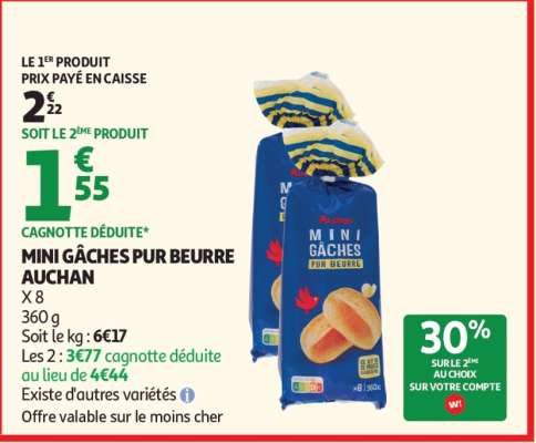 MINI GÂCHES PUR BEURRE AUCHAN