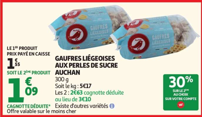 Gaufres Liegeoises Aux Perles De Sucre Auchan
