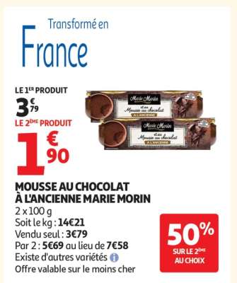 Mousse Au Chocolat À L'ancienne Marie Morin