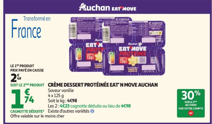 CRÈME DESSERT PROTÉINÉE EAT'N MOVE AUCHAN