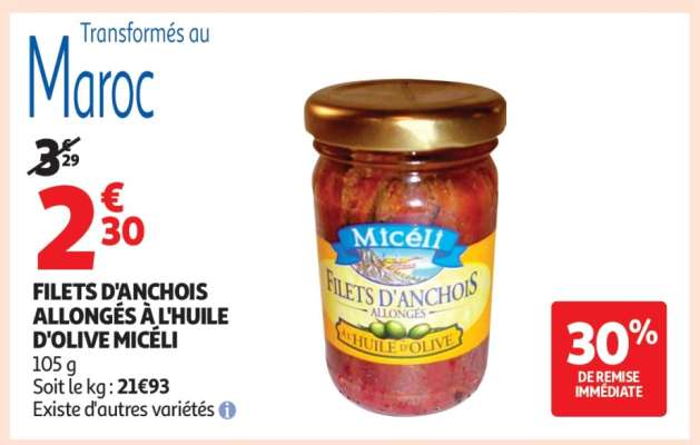 Filets D'anchois Allongés À L'huile D'olive Micéli