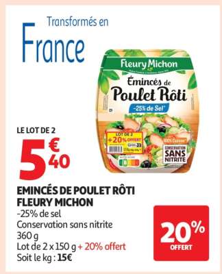 Émincés De Poulet Rôti Fleury Michon